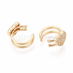 Brass Micro Pave Clear Cubic Zirconia Cuff Earrings&nbsp;EJEW-T047-79G
