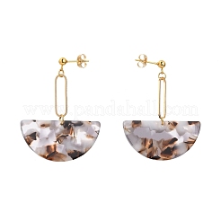 Cellulose Acetate(Resin) Semi Circle Dangle Stud Earrings&nbsp;EJEW-JE04256-04