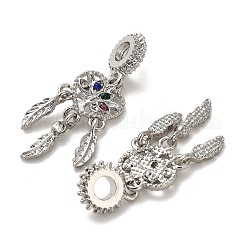 Rack Plating Alloy Colorful Rhinestone European Dangle Charms&nbsp;FIND-Q115-03P
