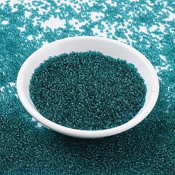 MIYUKIラウンドロカイユビーズ  日本製シードビーズ  11/0  （rr2405)透明ティール  11/0  2x1.3mm  穴：0.8mm  約50000個/ポンド&nbsp;SEED-G007-RR2405