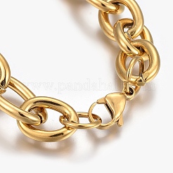 Ion Plating(IP) 304 Stainless Steel Cross Chain Bracelets&nbsp;BJEW-L634-11G