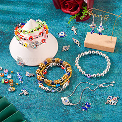 DIY Evil Eye Bracelet Making Kit&nbsp;DIY-TA0004-41