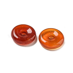 Natural Carnelian Donut/Pi Disc Charms&nbsp;G-G142-01U