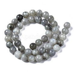 天然石ラブラドライトラウンドビーズ連売り  8.5mm  穴：1.2mm  約45~47個/連  15インチ&nbsp;G-S158-8mm
