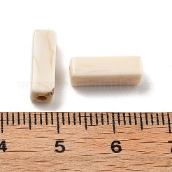 クラックオペークアクリルビーズ  模造ターコイズ  長方形  湯通しアーモンド  13x4x4mm  穴：1.6mm&nbsp;OACR-Z026-11