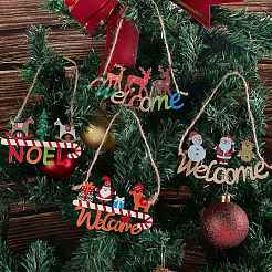 8Pcs 8 Style Christmas Decorative Wooden Door Sign&nbsp;FIND-SZ0005-74