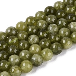 天然石クォーツビーズ連売り  染め  スムーズなラウンド  模造ペリドット  オリーブドラブ  6~6.5mm  穴：1~1.2mm  約61~65個/連  14.76~15.16インチ（37.5~38.5cm）&nbsp;G-N363-6mm-02