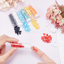 630Pcs 14 Style 2-Hole Opaque Glass Seed Beads&nbsp;SEED-NB0001-50