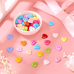 150Pcs Acrylic Heart Buttons&nbsp;BUTT-TA0001-38
