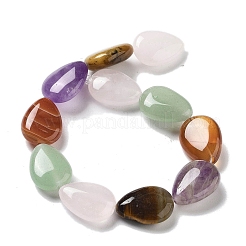 Natural Amethyst & Quartz Crystal & Green Aventurine & Rose Quartz & Red Agate & Tiger Eye Beads Strands&nbsp;G-P528-L13-01