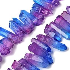 ツートンの天然水晶ビーズ連売り  染め  ファセット弾丸  トップ掘削  24~50x9.5x8mm  穴：1.7mm  約21個/連  7.28''~7.68''（18.5~19.5センチメートル）&nbsp;G-Z131-K01-04