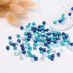 ジュエリーのための6ミリメートルの混合青色真珠色のガラスパールビーズ  約200個/箱&nbsp;HY-PH0006-6mm-03
