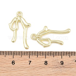 合金ペンダント  ちょう結びのチャーム  ラックめっき  ゴールドカラー  23.5x14x2mm  穴：1.8mm&nbsp;AL-CBA15FB-10G