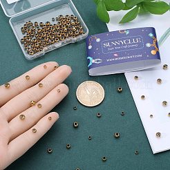 150個 3スタイル 304 & 202 ステンレススチール ロンデル スペーサービーズ  ゴールドカラー  3~5x2~4mm  穴：1.6~2mm  50個/スタイル&nbsp;STAS-SC0006-91