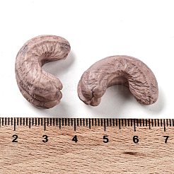 不透明樹脂デコデンカボション  イミテーションナット  カシューナッツ  ロージーブラウン  27x17x13.5mm&nbsp;RESI-H156-02-03