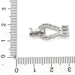 真鍮製マイクロペーブクリアキュービックジルコニアの留め金  ティアドロップ  プラチナ  22mm  穴：1.2mm&nbsp;KK-U059-60P