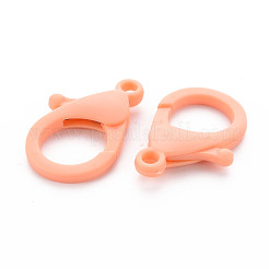 プラスチックカニカン  ライトサーモン  35x24.5x6mm  穴：3mm&nbsp;X-KY-ZX002-14-B