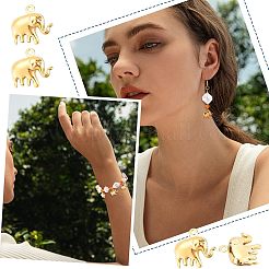 304ステンレススチールチャーム20個  象  ゴールドカラー  14.3x15x5.2mm  穴：1mm&nbsp;STAS-UN0028-84