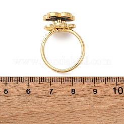 Brass Micro Pave Cubic Zirconia Rotating Finger Rings&nbsp;RJEW-S636-03G