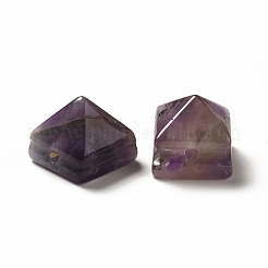 天然石アメジストビーズ  ファセットカットピラミッドビーズ  9x10x10mm  穴：1.2mm&nbsp;G-G997-F02