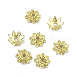 ラックメッキ合金ビーズキャップ  マルチ花弁  花  ライトゴールド  14.5x3.4mm  穴：2.5mm&nbsp;PALLOY-I216-27LG