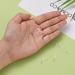 925スターリングシルバーピアスフック  銀  17x22x2.5mm  穴：2mm  ピン：0.6mm&nbsp;X-STER-K167-067S