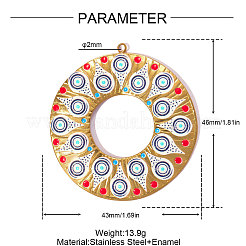 304 Stainless Steel with Enamel Pendants&nbsp;SA-OY001-28G