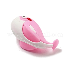 PVC 3D プラスチックペンダント  キーホルダーバッグ吊り下げ飾り  クジラ  パールピンク  48x23.5x25mm  穴：2mm&nbsp;PVC-L002-01A