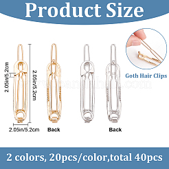40Pcs 2 Colors Zinc Alloy Hair Pin&nbsp;PHAR-CP0001-09