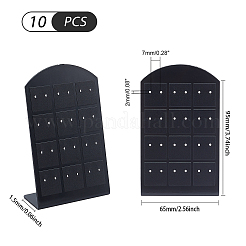 L字型PVCジュエリー収納ホルダースタンド10個  12ペアのイヤリングディスプレイ用  ブラック  6.5x0.15x9.5cm  10pc&nbsp;ODIS-PH0001-35A