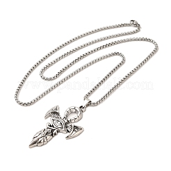 Alloy Eye of Ra Ankh Cross Pendant Necklaces&nbsp;NJEW-R001-04P