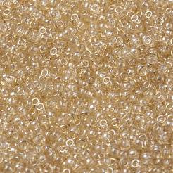 MIYUKIラウンドロカイユビーズ  日本製シードビーズ  8/0  （rr161)透明キャメル  8/0  3mm  穴：1mm  約19000~20500個/ポンド&nbsp;SEED-G008-RR0161