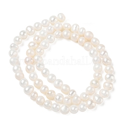 天然養殖淡水パールビーズ連売り  グレード2a+  ポテト  ベージュ  4~4.5mm  穴：0.5mm  約76~77個/連  13.66''（34.7センチメートル）&nbsp;PA-CBAC463-03