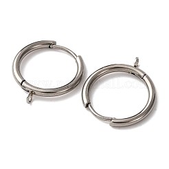 201 ステンレススチールフープピアス金具  316ステンレス鋼  カン付き  ステンレス鋼色  22.5x20.5x3mm  穴：1.8mm  ピン：1mm&nbsp;STAS-D379-06B-P