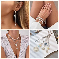 24Pcs 6 Styles 304 Stainless Steel Pendants&nbsp;STAS-TA0006-37P