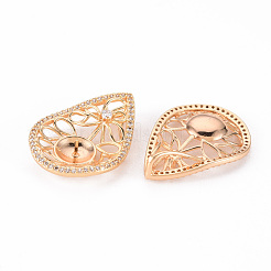 Brass Micro Pave Clear Cubic Zirconia Peg Bails&nbsp;KK-T062-99G-NF