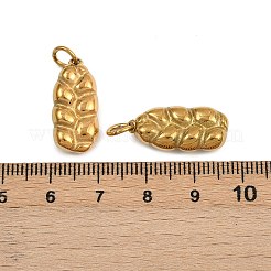 304ステンレスペンダント  丸カン付き  食品のテーマ  ゴールドカラー  パン  21x10x6mm  穴：4mm&nbsp;LS-STAS-B096-02G-03