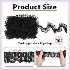15 Yards Polyester Lace Flower Ribbons&nbsp;OCOR-WH0070-290