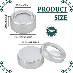 Aluminium Loose Diamond Storage Boxes with Hexagonal Glass Visible Lid&nbsp;LS-CON-WH0110-55A