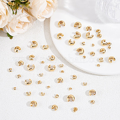 120Pcs 6 Styles Brass Crimp Bead Cover&nbsp;KK-BBC0025-48