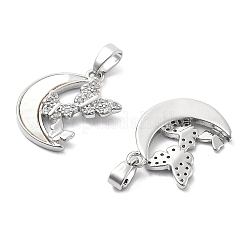 Brass Micro Pave Cubic Zirconia Pendants&nbsp;KK-L222-013P