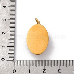 304ステンレスペンダント  猫の目で  PVD真空メッキ  長持ちメッキ  オーバル  ゴールドカラー  24.5x15x7.5mm  穴：3mm&nbsp;STAS-Z114-01G