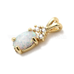 Synthetic Opal Flat Round Oval Charms&nbsp;KK-H089-05B-01