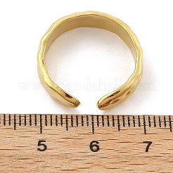 テクスチャ加工された304ステンレススチールのオープンカフリング  18KGP本金メッキ  5mm  調整可能&nbsp;RJEW-R014-03G-02