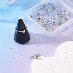 18Pcs 304 Stainless Steel Finger Ring Rhinestone Settings&nbsp;STAS-TA0005-86P