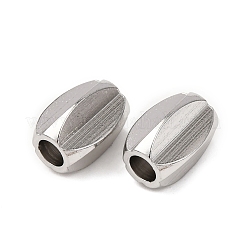 304ステンレススチールビーズ  オーバル  多面カット  ステンレス鋼色  10x7.5x7mm  穴：3mm&nbsp;STAS-I358-03P