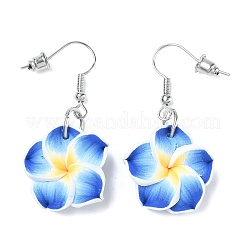 Flower Polymer Clay with Wax Cord Pendant Necklaces & Dangle Earrings Sets&nbsp;FS-WG2CAA9-02