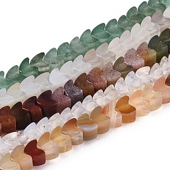 ミックス天然石ビーズ連売り  ハート  染めと未染色の混合  3.5~4x4x3.5~5mm  穴：0.5~1.2mm  約132~134個/連  15.16~15.94''（38.5~40.5センチメートル）&nbsp;G-T143-32M
