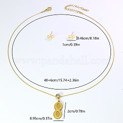 Stainless Steel Number 8-shaped Pendant Necklace & Stud Earrings Sets for Women Daily Casual and Party&nbsp;OF1174