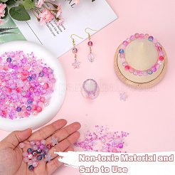 ガラスビーズ  ラウンド＆ヒトデ＆フィッシュ＆ロンデル  混合スタイル  パールピンク  2.5~14x2.5~13.5x2~8.5mm  穴：1~1.4mm  約200~300個/袋  2袋/箱&nbsp;GLAA-SZ0001-94B